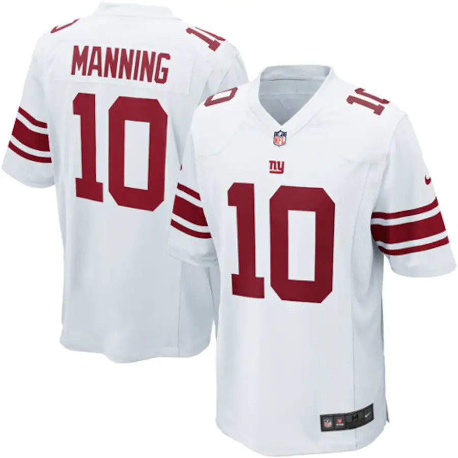 Men New York Giants 10 Eli Manning Nike White Game Player NFL Jersey